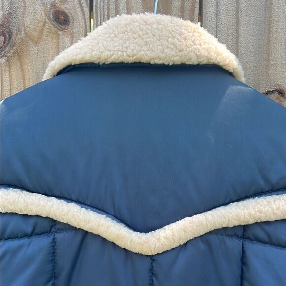 Westwinds Navy Blue Shearling-Lined Jacket 70s 80s Vintage Rare Winter Coat M - Picture 9 of 16